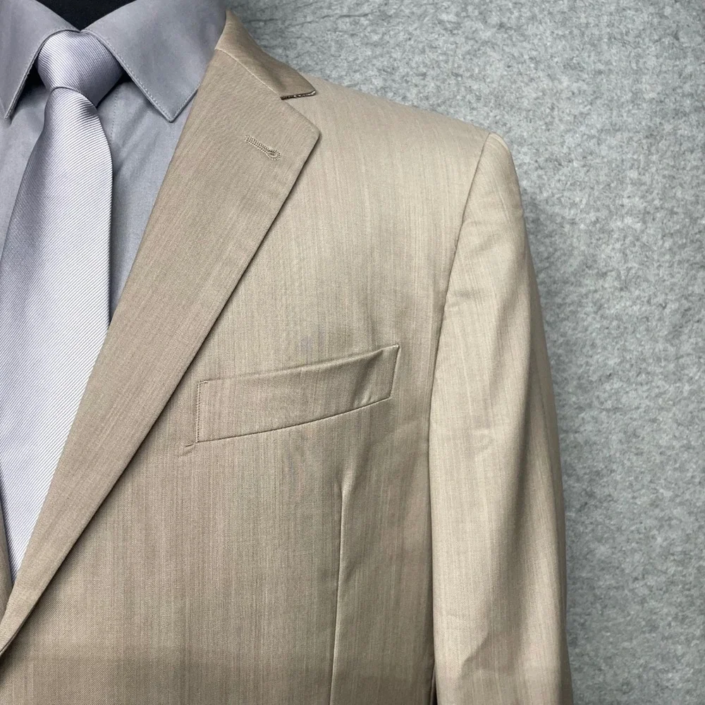 Joseph Abboud Blazer Men 42R Tan Super 120s Wool 2-Button Professional Classic